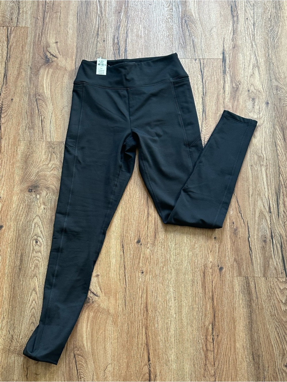 NWT PINK fleece Black Active Leggings
